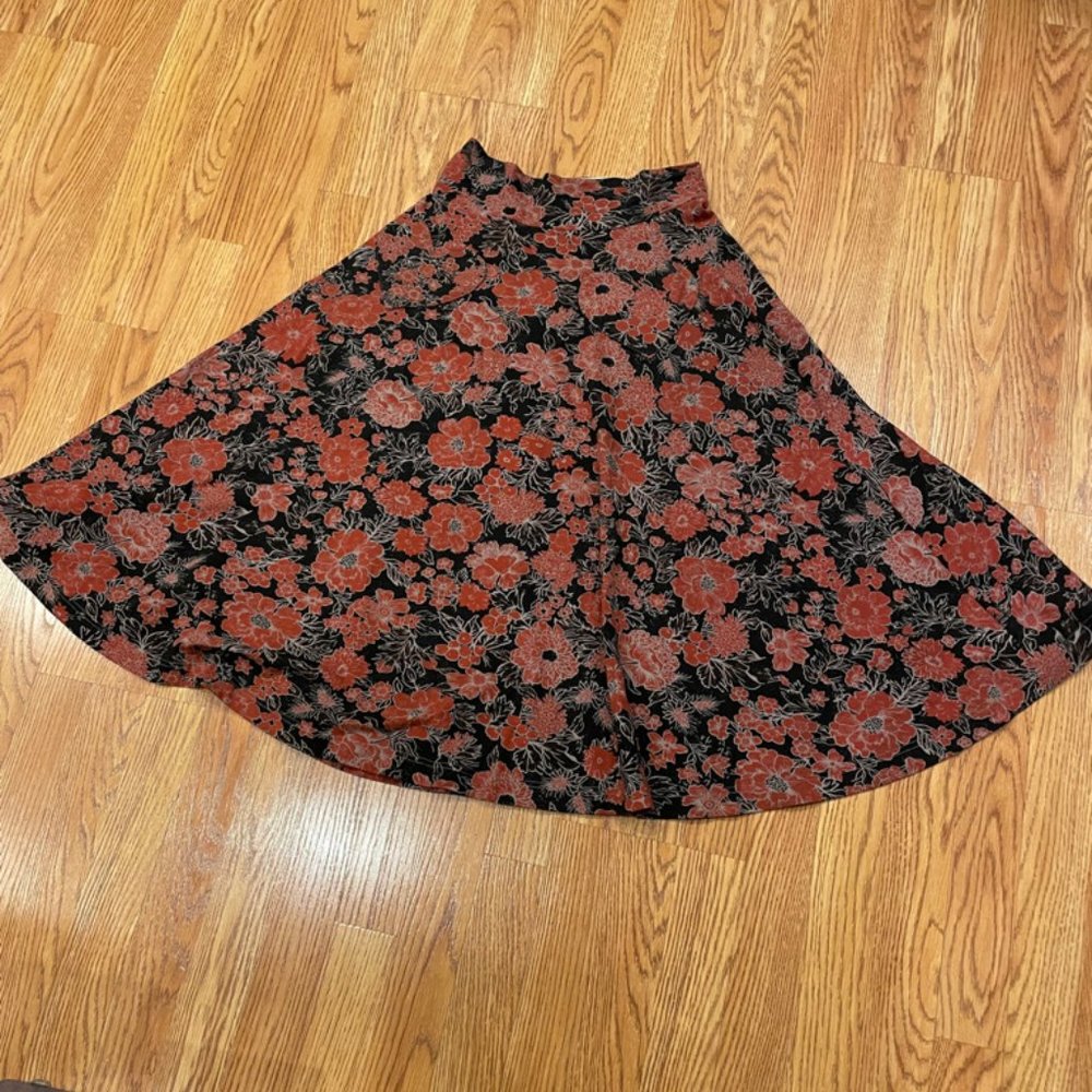 Effie's Heart Full Midi Skirt with Heart Shaped Pockets - Sz. Medium